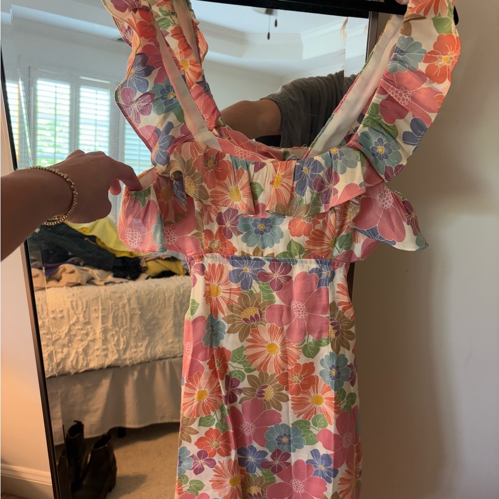 Storia Floral Mini Dress With Cut Outs